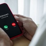 Scam Call Incoming Displayed as Unknown Caller ID on Cell Phone