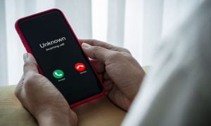 Scam Call Incoming Displayed as Unknown Caller ID on Cell Phone