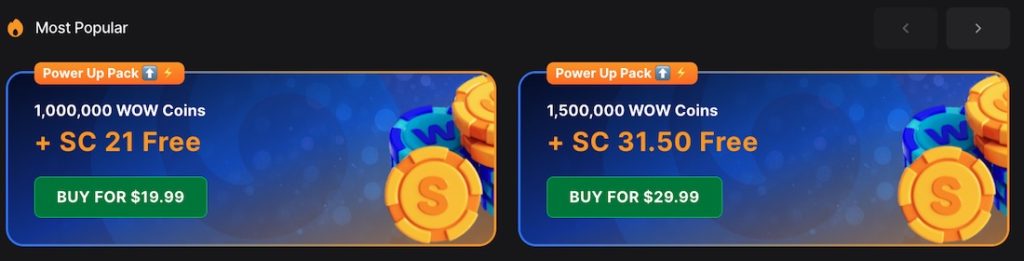 Wow Vegas power pack bonus
