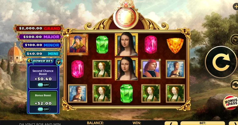 davinci pop and win slot game