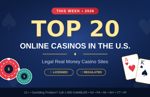 Top 20 Online Casinos in the U.S. This Week: List of Legal Real Money Casino Sites - July 2026