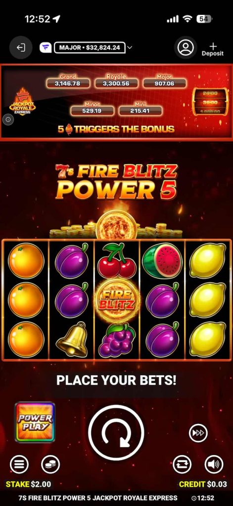 7s Fire Blitz slot at Fanatics