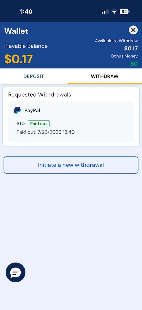 BetRivers Withdrawal Test screenshot