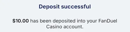 Deposit tested. icon