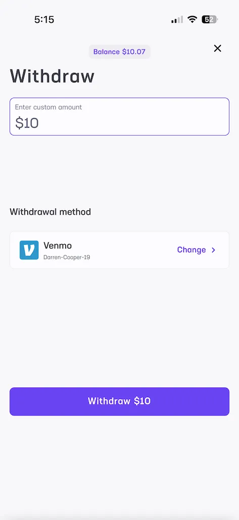 Hard Rock Bet withdrawal screenshot