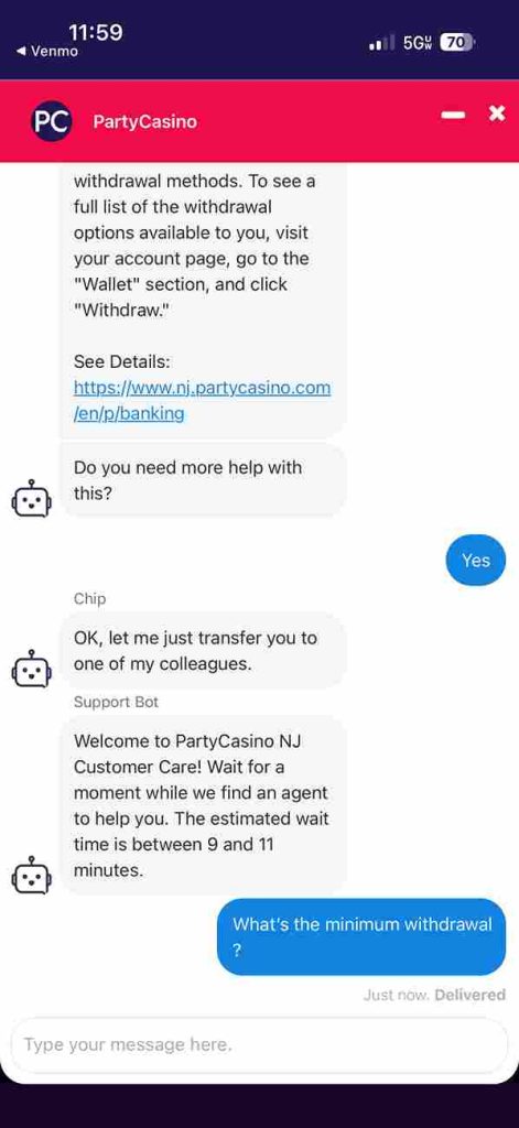 Party Casino Chat