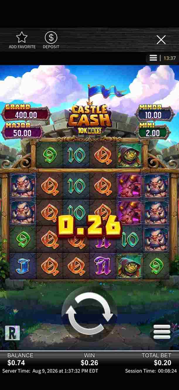 PlayStar Slot win on castle cash