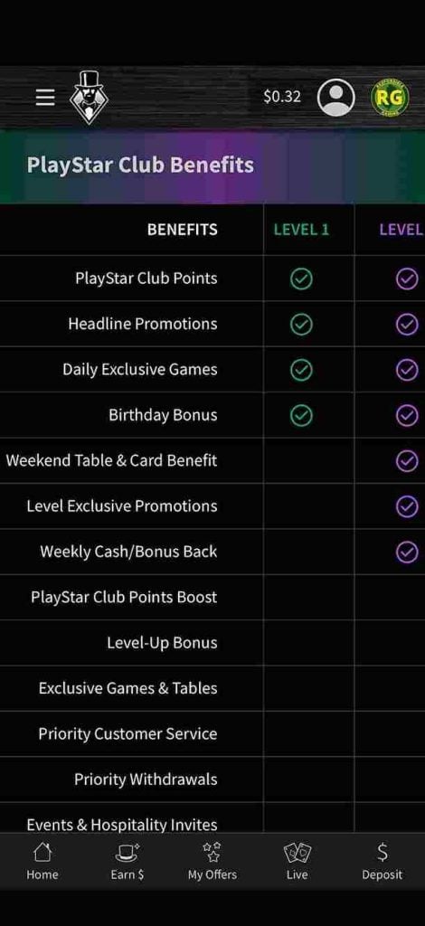 PlayStar PlayStar club benefits