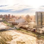 Atlantic City Casinos Line the Ocean on A Sunny Day