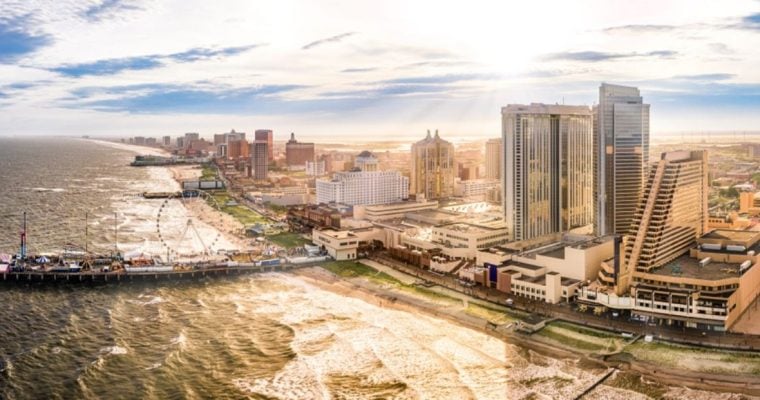 Atlantic City Casinos Line the Ocean on A Sunny Day