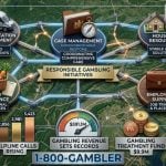 Various Components of Pennsylvania'a Expanded Responsible Gambling Support Services Displayed over State Map