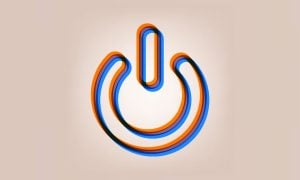 Solitary Power Shutdown Symbol in Orange and Blue Marker