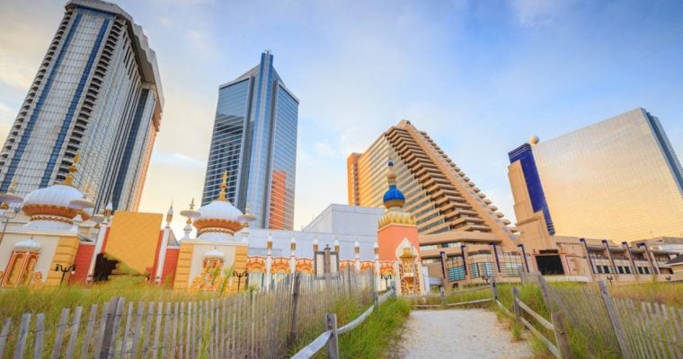 Atlantic City Casinos Sit at the Beachfront with Sandy Path