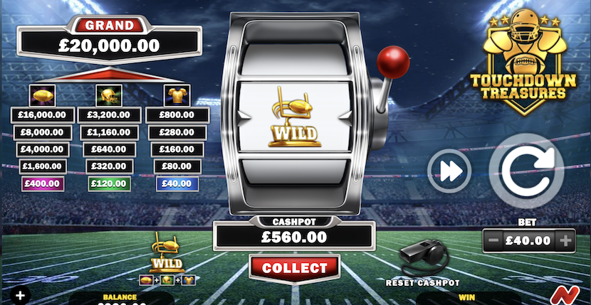 Touchdown Treasures Single Reel Football Themed Slot Game