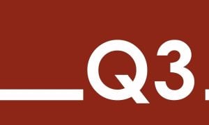 Solid Dark Red Background with White Q3 Representing Financial Report for Third Quarter