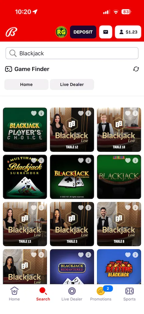 bally bet games