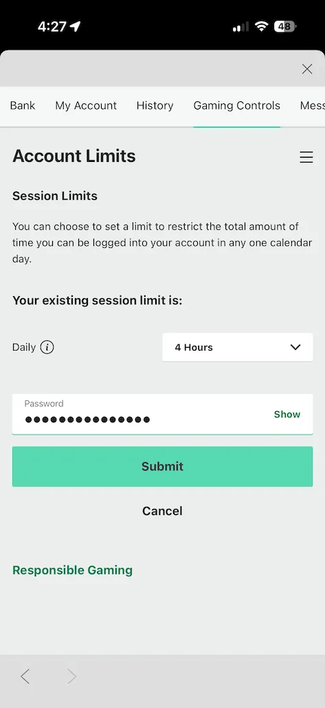 bet365 responsible gambling limits