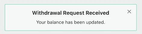 Withdrawal tested. icon