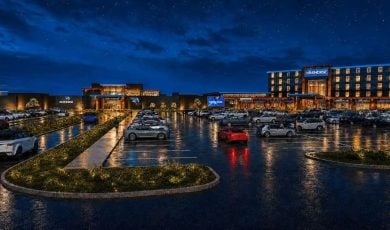 Upcoming Tribal Casino in South Souix, Nebraska Night Time Rendering of WarHorse Casino