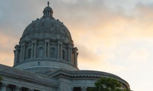 Clouds Seen Behind the Dome at the Missouri Capitol Building