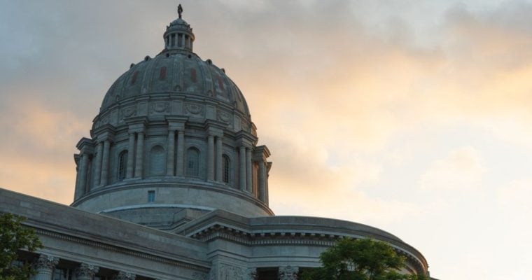 Clouds Seen Behind the Dome at the Missouri Capitol Building