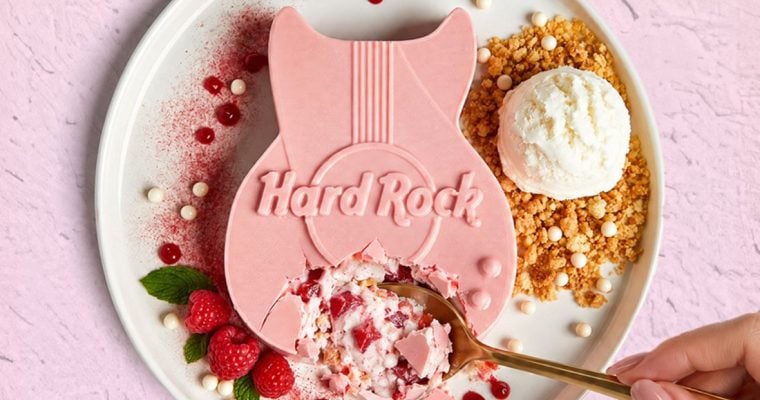 Hard Rock Cafe Pink Smash Guitar Dessert for PINKTOBER