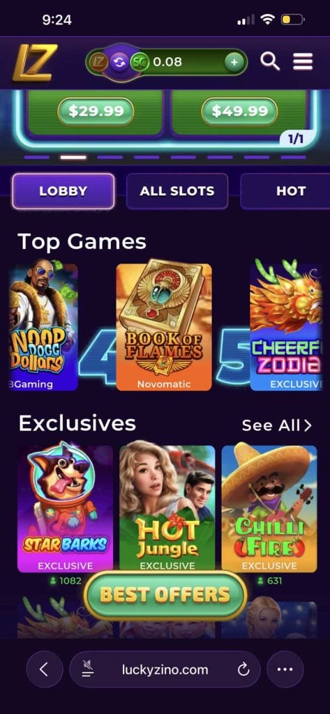 LuckyZino Homepage