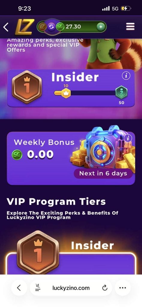LuckyZino VIP Program