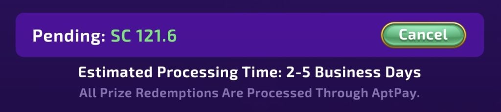 LuckyZino redemption pending