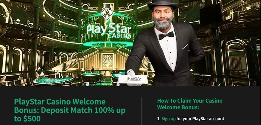 PlayStar Casino sign-up bonus