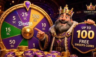 Crown Coins Casino X PlayUSA's PlayPerks Exclusive Offer Image for Sept. 2026