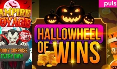 Hallo Wheel of Wins and Vampire Voyage Promo Images with Pulsz Logo October 2026 Promos