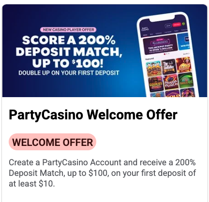Party Casino NJ welcome bonus