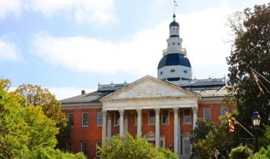 Green Trees Surround Capitol Building in Maryland