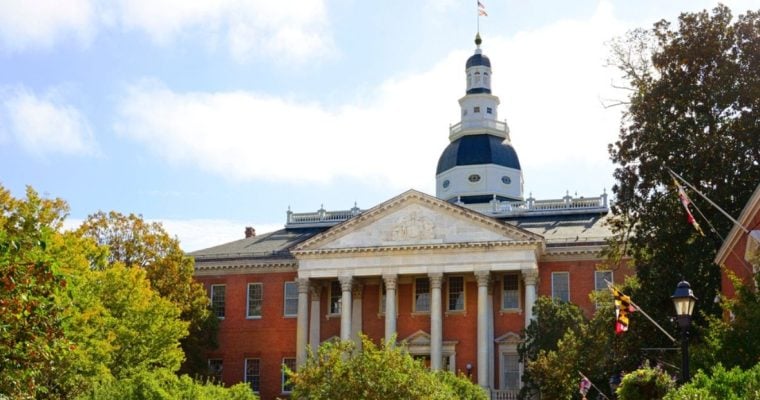 Green Trees Surround Capitol Building in Maryland