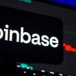 White Coinbase Logo on Black Background