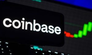 White Coinbase Logo on Black Background
