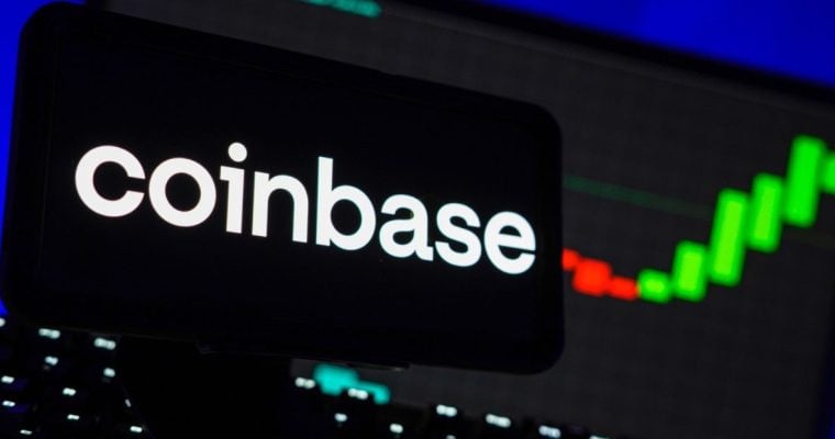 White Coinbase Logo on Black Background