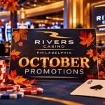 AI Generated Image Inside Bet Rivers Casino Philadelphia Decorated in Autumn Foliage