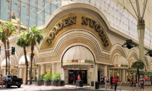 Street View of Front of The Golden Nugget Casino in Downtown Las Vegas, Daytime
