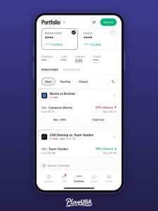 Kalshi mobile app portfolio in privacy mode