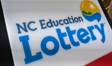 North Carolina Education Lottery Sign Scratch-off Vending Machine At Walmart