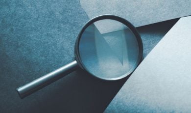 Abstract Image of Magnifying Glass Represents Scrutiny and Investigation
