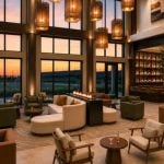 Rendering of the Lobby at The Dotte, Tribune Portfolio by Shane Hotels at Kansas City Speedway
