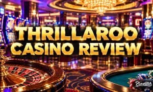 Thrillaroo casino Review written with casino in the background