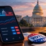 Smartphone Displays Election Betting On Prediction Market Platform