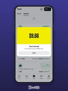 Underdog cash out confirmation for a nearly even exit