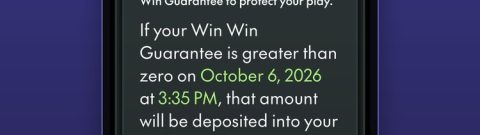 my Win-Win Guarantee showed dashes rather than a dollar figure; Thrillaroo's own screen explains a blank value means no net losses to refund.
