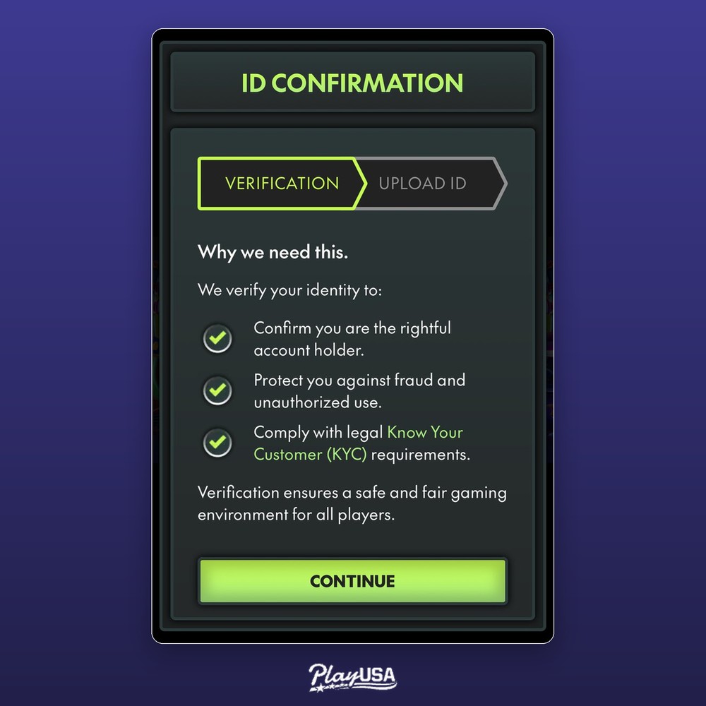withdrawal triggered a second verification step beyond the purchase-time check: upload a photo ID, then verify with a selfie.